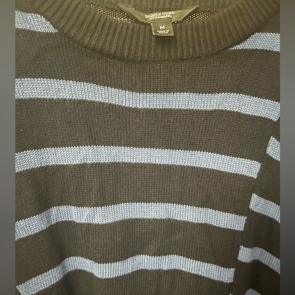 NWT New Simply VERA WANG  Asymmetric Sweater Pullover Long Sleeve Blue Black - Picture 6 of 6
